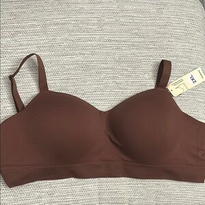 Truekind Brown Wireless Seamless Bra with Adjustable Straps